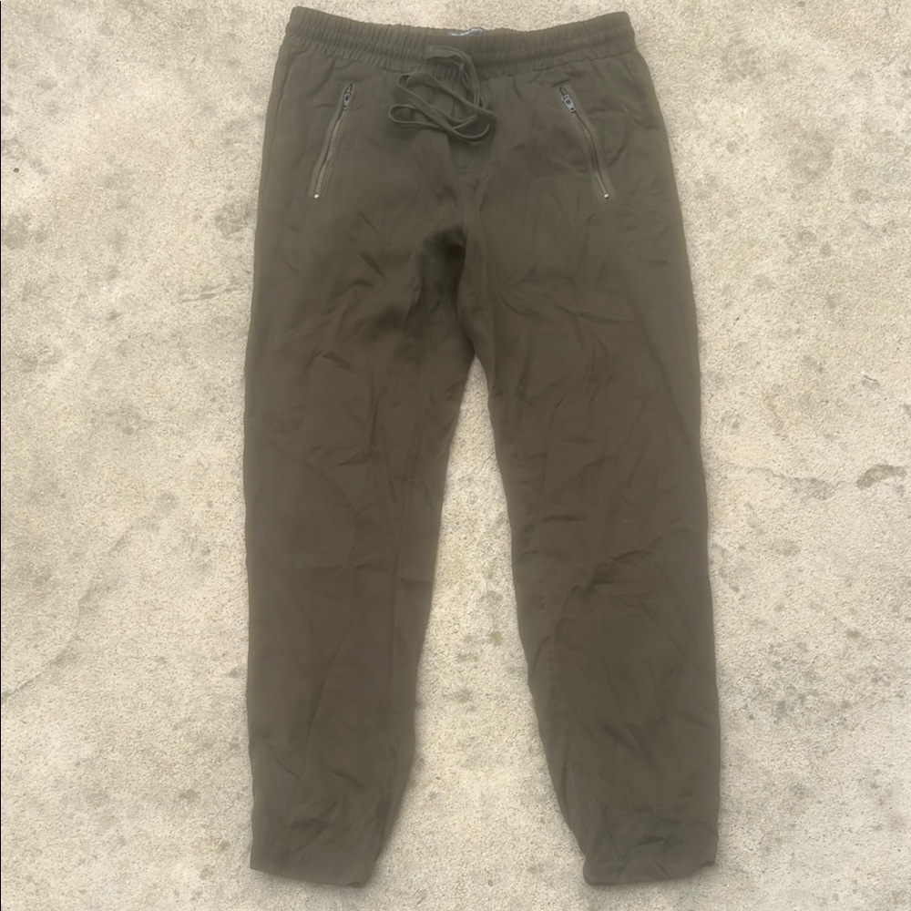 Michael Stars Olive Green Zipper Pocket Jogger Pants Women's Size S